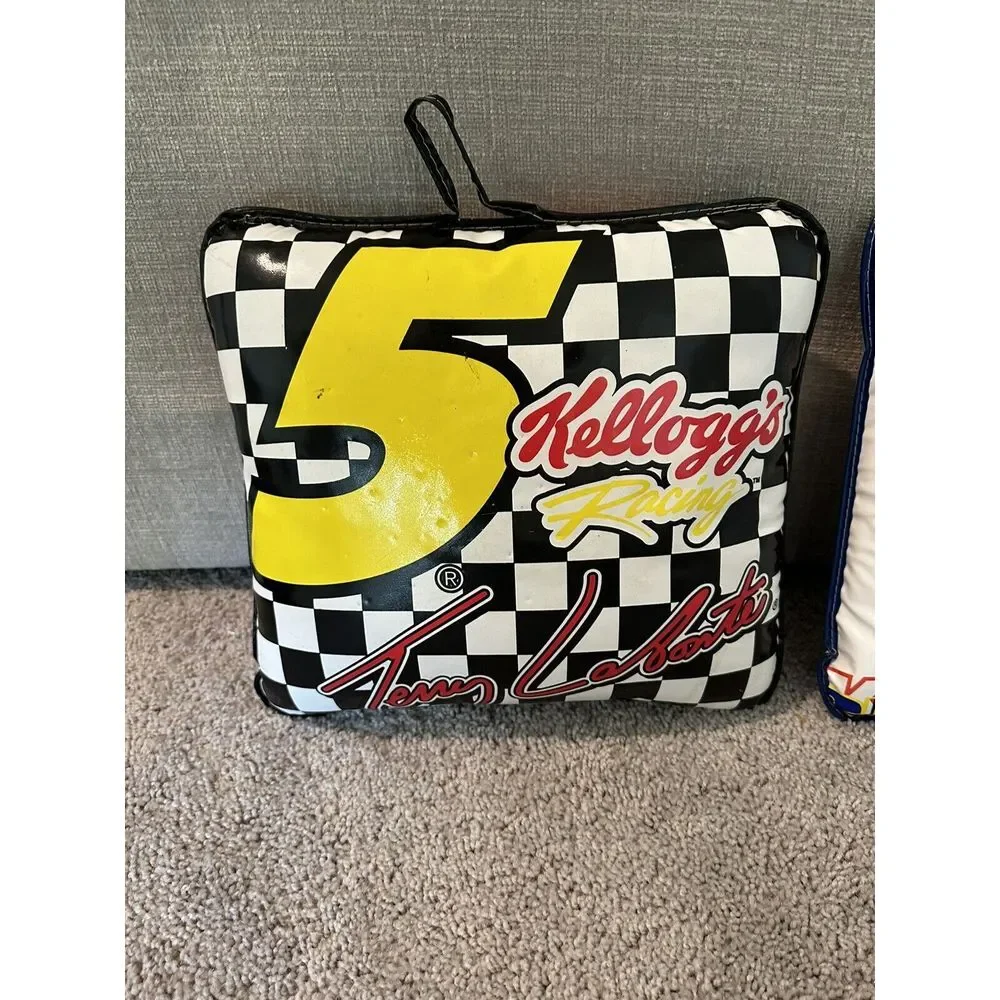 2 Nascar Racing Pillow Terry Lebonte w/Tony the Tiger, Ricky Craven Tide Vintage